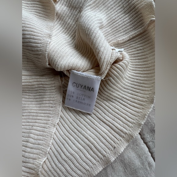 Cuyana Cotton Cashmere Square Neck Ribbed Sweater, Ivory - Picture 3 of 6